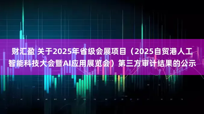 财汇盈 关于2025年省级会展项目（2025自贸港人工智能科技大会暨AI应用展览会）第三方审计结果的公示